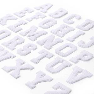 lot 8217 image: Waydress 26 Pcs Chenille Letter Iron on Patches Sew on Chenille A-z Alphabet Letter Patches for DIY Supplies (White Style)