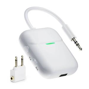 lot 8258 image: Nulaxy Bluetooth Transmitter Receiver for 2 AirPods or BT Devices, Bluetooth Wireless Transmitter for Headphones, 3.5mm Aux Audio Jack Adapter for Airplane