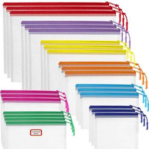 lot 8279 image: 25pcs Mesh Zipper Pouch for Organization and Storage,Clear PVC Travel Organizer Bags,Toy Storage Bags,Multipurpose Storage Bags Suitable for Travel,School and Home