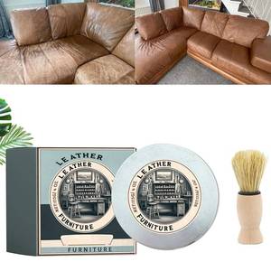 lot 8302 image: Furniture Salve with Brush for Leather Wood, Leather Repair Cream, Wood Furniture Leather Salve, Leather Repair Kit, Leather Care and Repair Cream with Boar Bristle Brush