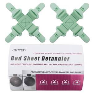 lot 8306 image: umttery Bed Sheet Detangler, Keep Bed SheetsDuvet CoversBlankets from Tangling, Twisting & Balling in Washer and Dryer, 2 pcs(Green)