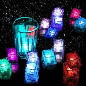 lot 8331 image: LED Multi Color Light-Up Ice Shape Lights - Waterproof Color Changing Ice Cube Glow in The Dark Reusable for Party Wedding Bars Decoration (12 Pack)