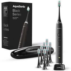 lot 8332 image: Aquasonic Black Series Ultra Whitening Toothbrush �� ADA Accepted Electric Toothbrush- 8 Brush Heads & Travel Case �� 40,000 VPM Electric Motor & Wireless Charging - 4 Modes w Smart Timer