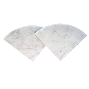lot 9779 image: GEOONA 2 pcs Marble Shower Corner Shelf for Bathroom, 9 Natural Marble Corner Shelves for Bath Wall Mounted Both Side Polished (2, Carrara White)