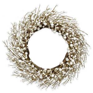 lot 9806 image: DIYFLORU Artificial Winter Wreaths for Front Door 20 Inches White Wreath Rustic White Berry Twig Wreath for Indoors Porch Windows Wall Outdoor Christmas Celebration