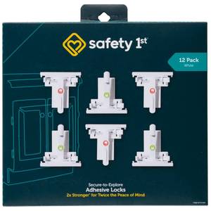 lot 9813 image: Safety 1st - Secure-to-Explore Adhesive Cabinet Locks Baby Proofing, Child Locks for Cabinets and Drawers (12 Locks), White