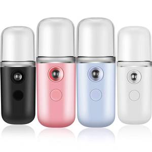 lot 12355 image: Mudder 4 Pcs Nano Facial Mister Handy Nano Mist Sprayer 30ml Visual Water Tank Portable Face Steamer Mini USB for Lash Extensions, Skin Care, Makeup(Black, Red, Blue, White)