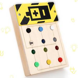 lot 12360 image: Asweets Montessori Busy Board for Toddler with Buzzing, Soft Silicone Botton, Wooden Busy Board with LED Light Switches, Sensory Autism Toys Baby Travel Toys, Kids Gifts for Birthday Christmas
