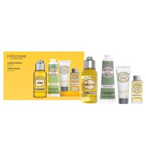 lot 12361 image: LOCCITANE Almond Favorites Set Cleansing Shower & Supple Skin Oils, Hand Cream & Moisturizer, Travel Size Skincare Essentials, Bath & Body Gift Set