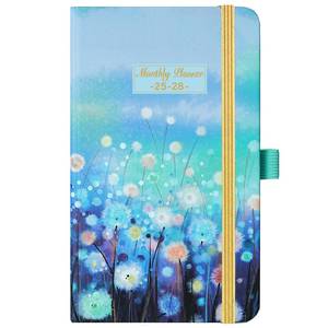 lot 12383 image: 2025-2028 Pocket PlannerCalendar - 3 Year Monthly Planner 2025-2028 from July 2025 - June 2028(36 Months), 3.8 x 6.3, Inner Pocket and 61 Notes Pages - Blue Floral