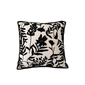 lot 12398 image: MOCOFO Pillow Cover 18x18 Light Luxury Three-Dimensional Embroidery Pillow Cover Pillowcase for Home and Office��Black on Rice��