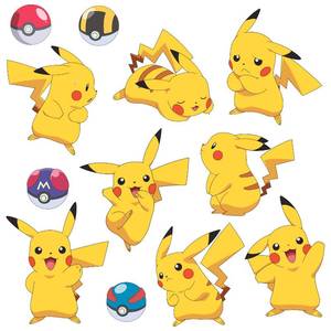 lot 12401 image: RoomMates RMK3596SCS Pokemon Pikachu Peel and Stick Wall Decals