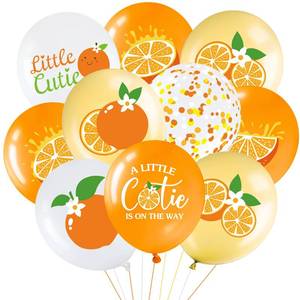 lot 12405 image: Capoda 40 Pcs Little Cutie Baby Shower Decorations a Little Cutie Is on the Way 12 Inch Balloons Fruit Orange Latex Balloons for Summer Fruit Birthday Party Favors Decorations Supplies