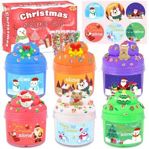 lot 12413 image: Christmas 6 Pack Butter Slime,Christmas Stocking Stuffers for Kids,Toys Kit Xmas Gifts for Classroom Party Favors for Girls Boys 8-12,Slime Advent Calendar 2024