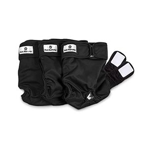lot 12417 image: Pet Parents� Washable Dog Diapers (3pack)  Extendrs� of Durable Doggie Diapers, Premium Dog Diapers Female & Male (Large, Black)