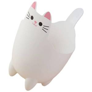 lot 12426 image: Cabilock Cute Trash can Small Desktop Trash Can Cat Shape Garbage Bucket Pen Holder Worksapce Organizer Makeup Brush Holder Storage Bin White Cat Litter Trash can
