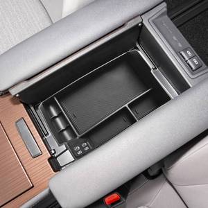 lot 12430 image: HGWEI Center Console Organizer Tray Compatible with 2021-2025 Toyota Sienna Accessories, Sienna LE Limited Platinum SE XLE XSE Coin Container Armrest Secondary Storage Box, Black