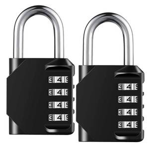 lot 12437 image: Combination Lock Resettable 4 Digit Padlock with Combination, AIHYTU Waterproof and Heavy Duty Combination Padlock Outdoor for School Gym Locker, Fence Gate, Toolbox, Employee Hasp Locker �� 2 Pack