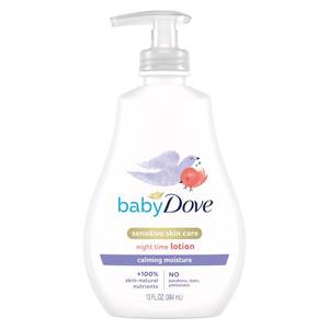 lot 12438 image: Baby Dove Sensitive Skin Care Baby Lotion For a Soothing Scented Lotion Calming Moisture Hypoallergenic and Dermatologist-Tested 13 oz