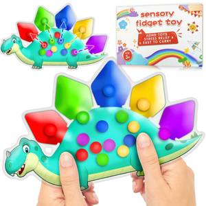 lot 12439 image: Dinosaur Color Sorting Sensory Toy Gift for Toddler Activities Toy Fine Motor Matching Game Quiet Travel Essential Toy Montessori Autism Fidgets Easter Basket Stuffers for Kid 3 4 5 Year Old Boy
