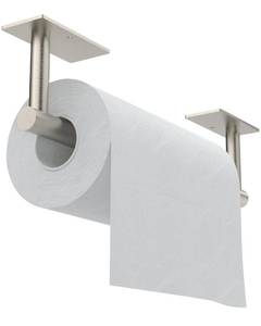 lot 12453 image: WZKALY Paper Towel Holder Under Cabinet, Self Adhesive or Wall Mounted SUS304 Stainless Steel Paper Towel Holder for Kitchen, Bathroom, Farmhouse, Barbecue and Laundry (Silver)