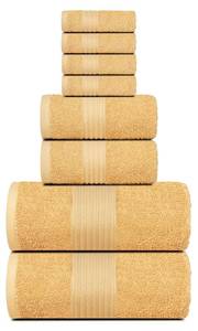 lot 15953 image: Dewall Maisons Beige 8-Piece Cotton Towel Set - Soft, Durable, & Highly Absorbent - Includes 2 Bath Towels, 2 Hand Towels, 4 Washcloths - Ideal for Modern Bathrooms �� for Body, Face & Hands