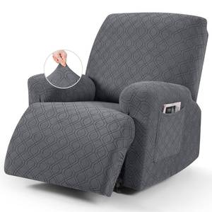 lot 15970 image: VANSOFY Oversized Recliner Chair Cover, 4-Pieces Stretch Recliner Covers for Recliner Chair Soft Reclining Chair Slipcover Jacquard Pattern Furniture Protector for Dogs Cats(Dark Gray)
