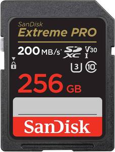 lot 16241 image: SanDisk 256GB Extreme PRO SDXC UHS-I Memory Card - C10, U3, V30, 4K UHD, SD Card - SDSDXXD-256G-GN4IN, Dark grayBlack