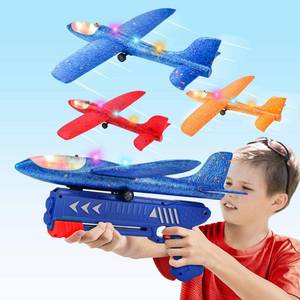lot 16262 image: 3 Pack Airplane Launcher Toy, 12.6 Foam Glider Led Plane, 2 Flight Mode Catapult Plane for Kids Outdoor Sport Flying Toys Gifts for 3 4 5 6 7 8 9 10 12 Year Old Boys Girls