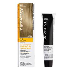 lot 16311 image: AGE beautiful Permanent Hair Color Dye Liqui Creme  100% Gray Coverage  Anti-Aging Haircolor  Biotin for Thicker, Fuller Hair  Professional Salon Coloring  9N Light Blonde