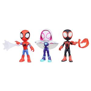 lot 16322 image: Spidey and His Amazing Friends 3-Pack, 4-Inch Scale Marvel Action Figures, Includes 3 Figures and 3 Accessories, Spider-Man, Ghost-Spider & Miles Morales (Amazon Exclusive)