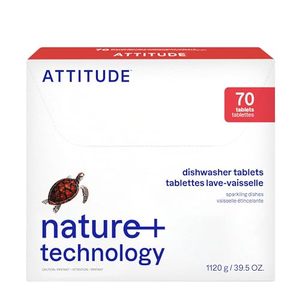 lot 16326 image: ATTITUDE Dishwasher Pods, Naturally Derived Dishwashing Detergent, Vegan and Plant-Based Dish Soap Tablets, Phosphate Free, Unscented, 70 Count