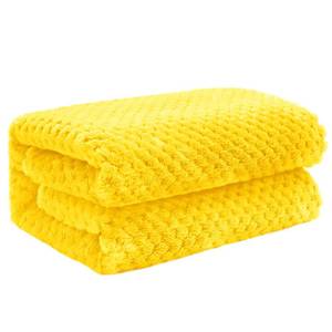lot 16331 image: Exclusivo Mezcla Fleece Throw Blanket, Super Soft and Warm Blankets for Couch, Sofa and Bed Waffle Textured, Cozy, Fuzzy and Lightweight (Vibrant Yellow, 40x50 Inches)
