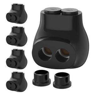 lot 16334 image: RVBOATPAT 2 Port Insulated Multi Tap Connector 4-14 AWG Aluminum to Copper Wire Connectors Single-Sided Entry Aluminum Wire Connectors Slotted Allen Hex - 5 Pack