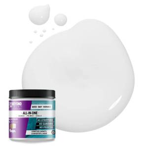 lot 16337 image: Beyond Paint All-in-One Refinishing Paint, No Sanding, Matte Finish for Cabinets, Countertops, Furniture and Doors, 1 Pint, Bright White (Opened in Packaging)