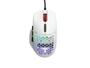 lot 16341 image: Glorious Gaming Model I Wired Gaming Mouse - 69g Superlight, 2 Swappable Buttons, RGB, PTFE Feet, 9 Programmable Buttons, Side Thumb Rest - White