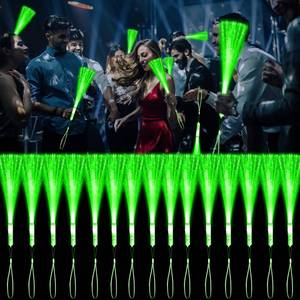 lot 16354 image: YOFOBU 30 PCS Green Fiber Optic Wands Glow Fiber Wands Bulk LED Light Up Wands with 3 Flashing Modes LED Flashing Sticks for Halloween Christmas St. Patrick��s Day Easter Wedding Bridal Shower Birthday