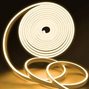 lot 16367 image: MMEEVT Neon Rope Lights, 16.4ft5m Warm White LED Light Strip,Flexible Waterproof LED Lights, Silicone Neon Lights for Bedroom Kitchen Indoor Outdoor Decoration��Power Adapter not Included��