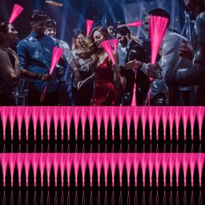 lot 16370 image: YOFOBU 15 PCS Pink Fiber Optic Wands Glow Fiber Wands Bulk LED Light Up Wands with 3 Flashing Modes LED Flashing Sticks for Halloween Christmas Valentines Day Wedding Gender Reveal Birthday