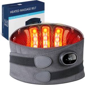 lot 16373 image: Cordless Heating Pad for Back Pain Relief, Lumbar Massaager with Heat, Heated Back Belt Abdomen Warmer Lumbar Support, Rechargeable Heating Massage