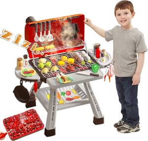 lot 8106 image: Barbecue Grill Toy Set, Kids BBQ Playset with Smoke & Light