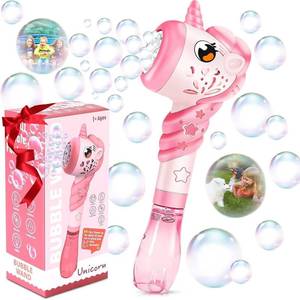 lot 8109 image: Unicorn Bubble Wand Machine, Princess Toy with Light & Party Gift