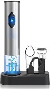 lot 8118 image: CIRCLE JOY 5-in-1 Electric Wine Opener Gift Set Stainless Steel