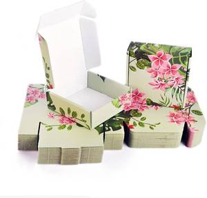 lot 8119 image: Hawaiian Flower 6x6x2in Recyclable Floral Shipping Boxes, 25 Pack
