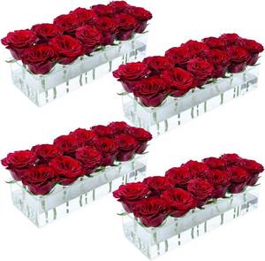 lot 8120 image: LOYWREE 4 Pack Long Rectangle Vase - 48 Inches Clear Vases