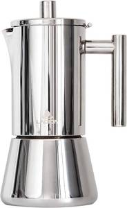 lot 8121 image: Moka Pot, 6Cup 10 oz Stovetop Espresso Maker, Stainless Steel