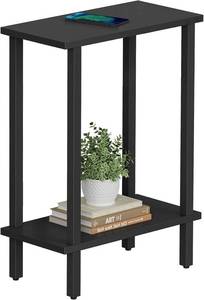 lot 8122 image: TUTOTAK Small Side Table, Black, 24x12x24 Inch, TB01BK062