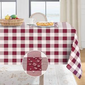 lot 8129 image: Softalker Gingham Rectangle Tablecloth, 60 x 102 Inch, Burgundy
