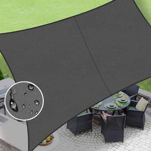lot 8142 image: $46 Waterproof 10x13 Dark Grey Sun Shade Sail for Patio & Garden