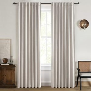 lot 8145 image: Blackout Curtains 42x96 Thermally Insulated Linen Blend
